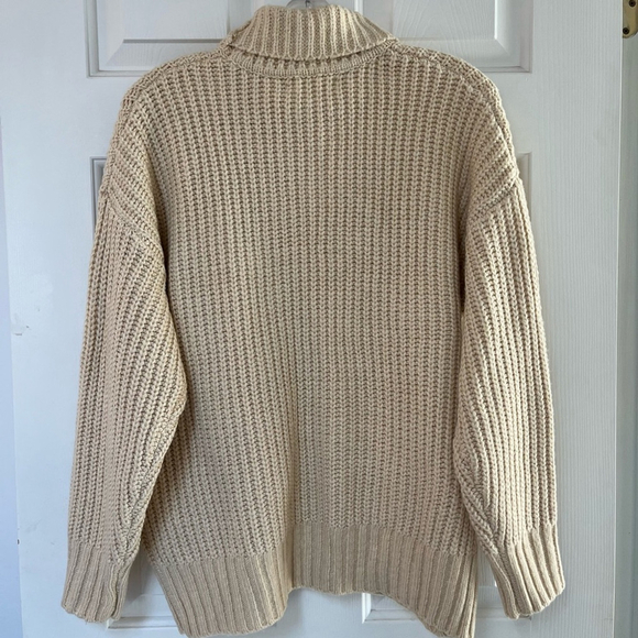 NWT Oak + Fort Chunky Turtleneck Sweater Oatmeal XXS/XS - Picture 8 of 16